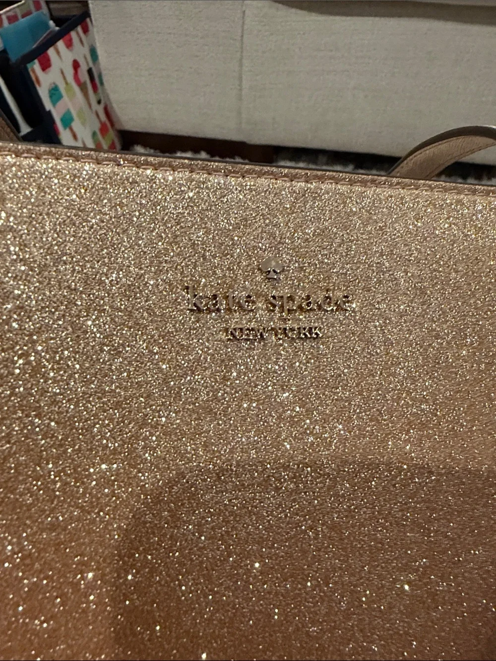 kate spade Rose Gold Glitter Tote